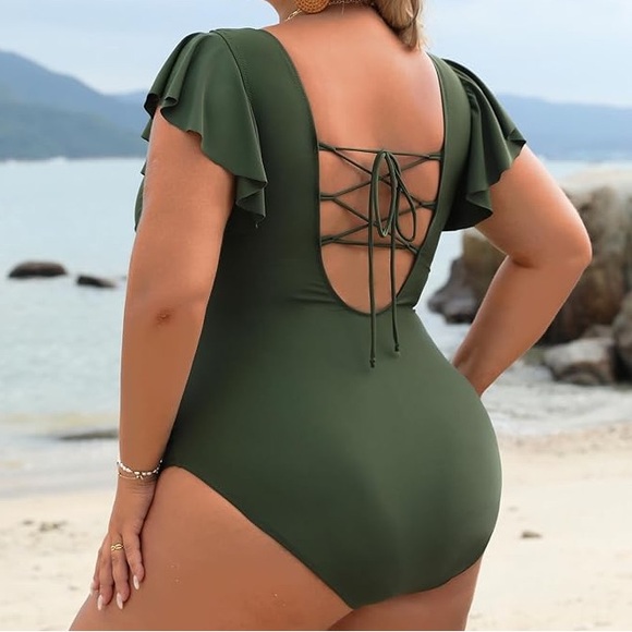 Blooming Jelly Women's One Piece SwimsuitV Neck Tummy Control Slimming - Picture 4 of 6